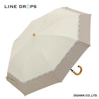 小川 折りたたみ傘 centelleo 晴雨兼用 バイカラー パラソル レース 二段折りたたみ傘 手開き式 50cm A 487431 1個（直送品）