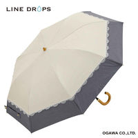 小川 折りたたみ傘 centelleo 晴雨兼用 バイカラー パラソル レース 二段折りたたみ傘 手開き式 50cm D 487434 1個（直送品）