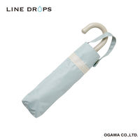 小川 折りたたみ傘 晴雨兼用 LINEDROPS グログランリボン 50cm 手開き式 グリーン 489371 1個（直送品）