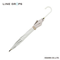 小川 長傘 晴雨兼用 LINEDROPS バイカラー 50cm 手開き式 ホワイト 489372 1個（直送品）