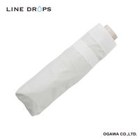 小川 折りたたみ傘 晴雨兼用 LINEDROPS グログランリボン 50cm 手開き式 ホワイト 489387 1個（直送品）
