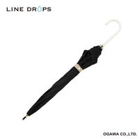 小川 長傘 晴雨兼用 LINEDROPS フリル 50cm 手開き式 ブラック 489401 1個（直送品）