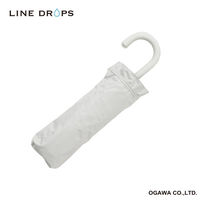 小川 折りたたみ傘 晴雨兼用 LINEDROPS フリル 50cm 手開き式 ホワイト 489403 1個（直送品）