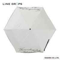 小川 晴雨兼用傘 折りたたみ傘 LINEDROPS ロゴ刺繍 50cm 手開き式 ホワイト 489409 1個（直送品）