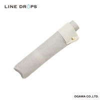 小川 雨傘 折りたたみ傘 LINEDROPS ピンドット カフス 55cm 手開き式 ベージュ 489421 1個（直送品）