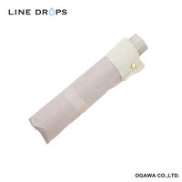 小川 雨傘 折りたたみ傘 LINEDROPS ピンドット カフス 55cm 手開き式 ピンクベージュ 489423 1個（直送品）