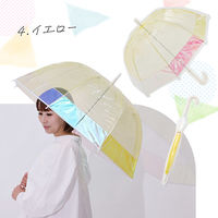 小川 雨傘 長傘 LINEDROPS クリア バイカラー アンブレラ 60cm 手開き式 イエロー 489431 1個（直送品）