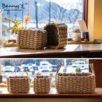 紅石 かご 3点セット コットン ロープバスケット 収納 バスケット 大 小 489935 1個（直送品）