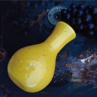 ホワイエ 花瓶 DGガラスアクビー ガラス 直径10×高さ16.5cm イエロー 427294 1個（直送品）