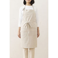 デュプリュス エプロン atelier Nuuit 綿麻ボーダーエプロン キナリ×グレー 464625 1個（直送品）