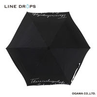 小川 晴雨兼用傘 折りたたみ傘 LINEDROPS ロゴ刺繍 50cm 手開き式 ブラック 489410 1個（直送品）