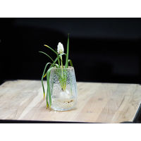 ホワイエ 花瓶 DGティアドロップベース ガラス 直径7×高さ10cm クリア 413808 1個（直送品）