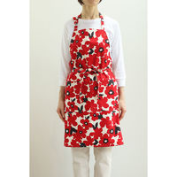 デュプリュス エプロン atelier Nuuit フラワープリントショートエプロン レッド 464702 1個（直送品）