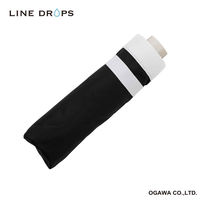 小川 折りたたみ傘 晴雨兼用 LINEDROPS グログランリボン 50cm 手開き式 ブラック 489391 1個（直送品）