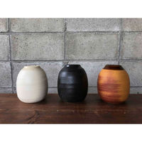 ヤマ庄陶器 フラワーベース 陶器 Deep Breath Flower Vase ブラック 339443 1個（直送品）