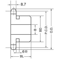 三興製作所 標準新B型下孔品スプロケット M50型 M50B17 1個 562-7363（直送品）