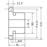 三興製作所 標準新B型下孔品スプロケット M60型 M60B25 1個 562-8878（直送品）