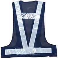 岡潮 差し替え式反射ベスト/安全ベスト 紺×白 5545 1着 579-2055（直送品）