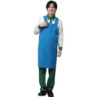 岡潮 ワンステップエプロン (ポリエステル100%) 8125 青色 1着 612-6136（直送品）