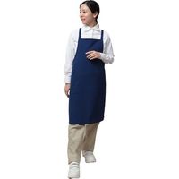 岡潮 ポケット付き胸あてエプロン (ポリエステル100%) 8104 花紺色 1着 612-6115（直送品）