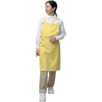 岡潮 ポケット付き胸あてエプロン (ポリエステル100%) 8102 黄色 1着 612-6123（直送品）