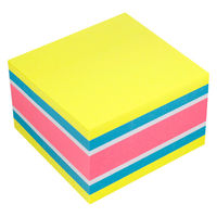 キューブ 75×75mm 4色 450枚入 ブリリアントイエロー、ブリリアントブルー、ブリリアントピンク、ホワイト 5654-51-PN（直送品）