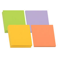 カラーミックス 75×75mm 4色 100枚×6冊入 レモングリーン、サンイエロー、バイオレット、オレンジ 5854-76（直送品）