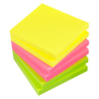 カラーミックス 75×75mm 3色 80枚×6冊入 ブリリアントピンク、ブリリアントイエロー、ブリリアントグリーン 5854-21-PN（直送品）