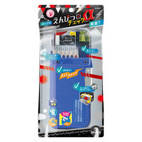 ソニック うかサポ えんぴつチェックα両面筆入 ロック付 ブレイブ ネイビー FD-2543-K 1セット(1個×3)（直送品）