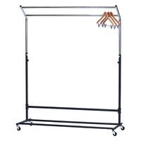 【軒先渡し】林製作所 コートハンガー 幅1300×奥行500×高さ1200～1600mm ブラック×シルバー 1台（直送品）