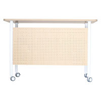 【軒先渡し】林製作所 収納付きハイテーブル 幅1500×奥行750×高さ1000mm ナチュラル×ホワイト 1台（直送品）