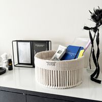 ロープ収納ボックス ラウンド(M) アイボリー LAKOLE/ラコレ