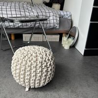 ローププフ アイボリー　クッションスツール LAKOLE/ラコレ