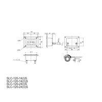 スライドリミットカウンタ 4桁/パネル取付/1回転10進/上下限制御用接点付【SLCー120ー24(I)S】 SLC-120-24(I)S（直送品）