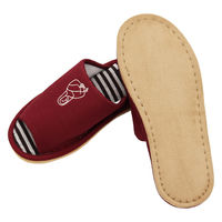 【スリッパ】オクムラ 西洋絵画刺繍外縫い M レッド（直送品）