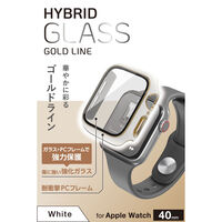 アップルウォッチ 40mm フルカバー メタリックライン 耐衝撃PCフレーム ホワイト AW-25EFCGJWH エレコム 1個（直送品）