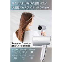 ドライヤー 大風量 速乾 温度センサー 熱ダメージ配慮 マイナスイオン 1300W シルバー TD713A-S テスコム 1個（直送品）