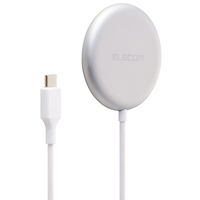 ワイヤレス充電器 Qi2 25W マグネット式 USB-Cケーブル一体1.5m シルバー W-MA11SV エレコム 1個（直送品）