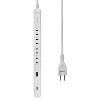 朝日電器 延長コード 電源タップ 耐雷 回転 4個口/2m PD20W ホワイト WB-SL4222SUC(W) 1個（直送品）