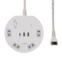 朝日電器 延長コード 耐雷 集中スイッチ付き 丸形 4個口/2m PD20W ホワイト WLS-R4322BUC(W) 1個（直送品）