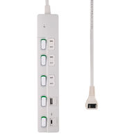 朝日電器 延長コード 耐雷 LEDランプスイッチ付 3個口/3m PD20W ホワイト WLK-3223SUC(W) 1個（直送品）