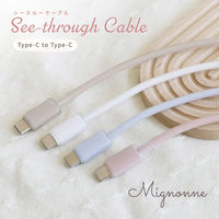 オウルテック シースルー素材 USB-C to シリコンケーブル ミニョン OWL-CBS1MINCC12-BL 1個（直送品）