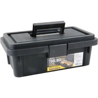 藤原産業 SK11 ツールボックス W380×D220×H140mm コの字型トレー付 FTBーA380BK 1セット(3個)（直送品）