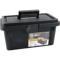 藤原産業 SK11 ツールボックス W380×D220×H190mm コの字型トレー付 FTBー380BK 1セット(3個)（直送品）