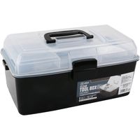 藤原産業 SK11 ツールボックス W337×D196×H159mm 2段式トレー付 FOBー340BK 1セット(3個)（直送品）
