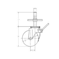 ナンシン 足場用キャスター(ジャッキ付)自在ストッパー付タイプ 130mmゴム(B入)車輪付 SCJー130VS 1個（直送品）