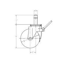 ナンシン 足場用キャスター自在ストッパー付タイプ 130mmゴム(B入)車輪付 SCPー130VS 1セット(4個)（直送品）