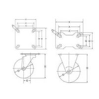 ナンシン 微音キャスター自在タイプ 150mmエラストマー(B入)車輪付 STLSー150PB 1セット(8個)（直送品）