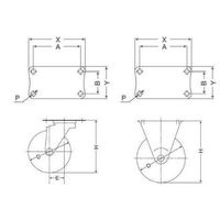 ナンシン 一般キャスター自在タイプ 40mmゴム車輪付 TEー40RM 1セット(150個)（直送品）