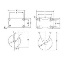 ナンシン アブソレックスキャスター自在タイプ 100mmアルミホイール車輪付 TESー100ASF 1セット(24個)（直送品）